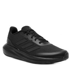 Sneakersy adidas. Czarne trampki i tenisówki chłopięce Adidas, bez wzorów, bez zapięcia. Za 199.99 zł.