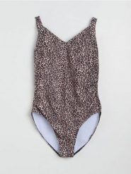 Jednoczęściowy strój kąpielowy w panterkę Plus size - wielobarwny. Kostiumy jednoczęściowe damskie Sinsay, l, bez wzorów, plus size. Za 69.99 zł.