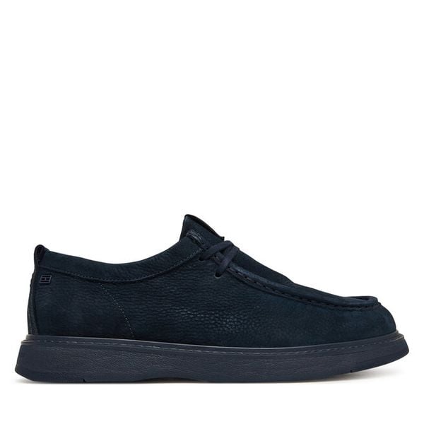 Półbuty Tommy Hilfiger. Niebieskie półbuty na co dzień męskie Tommy Hilfiger, z nubiku, bez zapięcia. Za 554.99 zł.