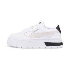 Buty Puma Mayze Stack, Kobiety. Białe obuwie sportowe damskie Puma, bez wzorów, z syntetyku, trekkingowe. W wyprzedaży za 490.00 zł.
