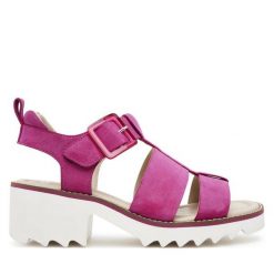 Sandały Ara. Czerwone sandały damskie Ara, bez wzorów, bez obcasa, na słupku, bez zapięcia. Za 309.99 zł.