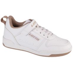 Buty sportowe Sneakersy dziewczęce, Toco BC K. Białe buty sportowe dziewczęce Lotto, bez wzorów, z materiału, bez zapięcia, trekkingowe. Za 79.99 zł.