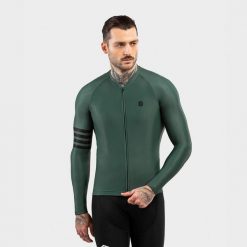 Męska koszulka rowerowa z krótkim rękawem Kolarstwo Siroko M2 Gravel. Zielone bluzy męskie SIROKO, bez zapięcia, rowerowe. Za 381.00 zł.