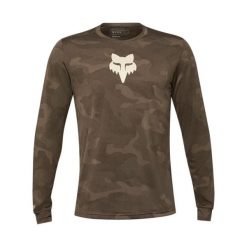 Bluza rowerowa męska Fox Ranger Tru Dri LS Jersey. Brązowe bluzy męskie FOX, m, bez wzorów, z jersey, bez kaptura. Za 261.99 zł.