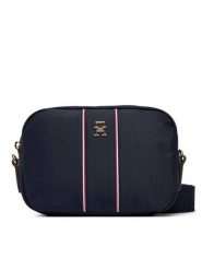 Tommy Hilfiger Torebka Popette Camera Bag Corp AW0AW17710 Granatowy. Niebieskie listonoszki damskie Tommy Hilfiger, bez wzorów, z materiału, bez dodatków. Za 369.99 zł.