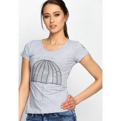 Szary T-shirt Underground. T-shirty damskie Born2be. Za 49.99 zł.