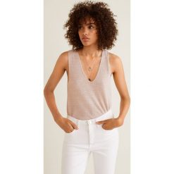 Mango - Top Milurex. Szare topy damskie Mango, z dzianiny, bez rękawów. Za 119.90 zł.
