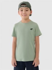 4F T-shirt regular gładki chłopięcy - turkusowy 164 (13-14 lat). Niebieskie t-shirty dla chłopców 4f, bez wzorów, z bawełny, bez ramiączek. Za 29.99 zł.