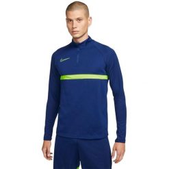 Męska Koszulka Academy 21 DriFIT Quarter Zip Drill Top. Niebieskie bluzy męskie Nike, m, bez wzorów, bez kaptura. Za 158.99 zł.