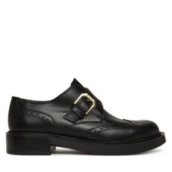 Oxfordy Pollini. Czarne półbuty damskie Pollini, bez wzorów, bez obcasa, bez zapięcia. Za 1,299.00 zł.
