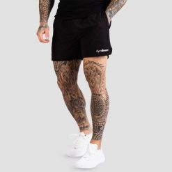 Szorty męskie fitness regular TRN. Czarne krótkie spodenki sportowe męskie GYMBEAM, m, bez wzorów, z materiału, do biegania. Za 80.90 zł.