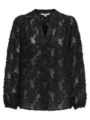 ONLY Bluzka Korsa 15360837 Czarny Oversize. Czarne bluzki damskie Only, s, bez wzorów, z syntetyku, bez kołnierzyka, bez ramiączek. Za 159.99 zł.