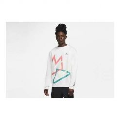 Bluzy sportowa męska Nike Air Jordan Sport. Białe bluzy męskie Nike, m, bez wzorów, bez kaptura. Za 389.00 zł.