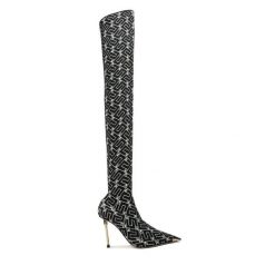 Kozaki Elisabetta Franchi. Czarne kozaki damskie Elisabetta Franchi, bez obcasa, na szpilce. Za 6,869.00 zł.