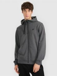 4F Bluza dresowa rozpinana z kapturem męska - szara XL. Szare bluzy męskie 4f, m, bez wzorów, z dresówki, z kapturem. Za 159.99 zł.