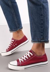 Bordowe Trampki z Ekoskóry Lakelets. Czerwone trampki i tenisówki damskie Renee, bez wzorów, z gumy, klasyczne, przed kostkę, bez zapięcia. Za 54.99 zł.