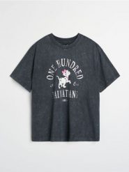 Bawełniana koszulka z efektem sprania 101 Dalmatians - szary. Szare t-shirty damskie Sinsay, l, bez wzorów, z bawełny, bez kołnierzyka. Za 39.99 zł.
