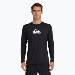 Longsleeve do pływania męska Quiksilver Solid Streak. Czarne krótkie spodenki sportowe męskie Quiksilver, l, bez wzorów, do pływania. Za 119.99 zł.