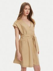 Weekend Max Mara Sukienka codzienna Mitico 2515221132 Beżowy Regular Fit. Brązowe sukienki damskie Weekend Max Mara, na co dzień, bez wzorów, z bawełny, bez kołnierzyka, bez ramiączek, proste. Za 609.99 zł.