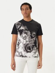 Versace Jeans Couture T-Shirt 80GAH6SB JS541 Czarny Slim Fit. Czarne koszulki polo męskie Versace Jeans Couture, l, bez wzorów, z bawełny, bez ramiączek. Za 645.99 zł.