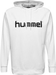 Bluza do piłki ręcznej męska Hummel Cotton Logo z kapturem. Białe bluzy męskie Hummel, na wiosnę, m, bez wzorów, z bawełny, z kapturem. Za 244.30 zł.