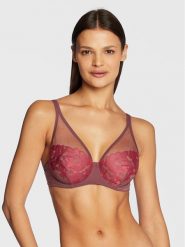 Maison Lejaby Biustonosz z fiszbiną 220533 Bordowy. Czerwone biustonosze Maison Lejaby, bez wzorów, z syntetyku. Za 329.99 zł.