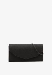 Czarna Brokatowa Torebka Kopertówka na Ramię Brocetta. Czarne kopertówki damskie Renee, bez wzorów, eleganckie, na ramię, bez dodatków. Za 59.99 zł.