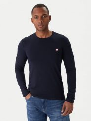Guess Longsleeve M2YI28 J1314 Granatowy Slim Fit. Niebieskie bluzki z długim rękawem męskie Guess, m, z aplikacjami, z bawełny, bez kołnierzyka. Za 108.50 zł.