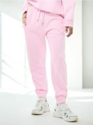 Spodnie dresowe jogger - różowy. Czerwone spodnie dresowe damskie Sinsay, l, bez wzorów, z dresówki. Za 29.99 zł.