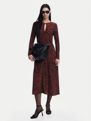 Desigual Sukienka codzienna Las Vegas 24WWVW56 Brązowy Regular Fit. Brązowe sukienki damskie Desigual, na co dzień, xs, bez wzorów, z wiskozy, bez kołnierzyka, bez ramiączek, proste. Za 249.99 zł.