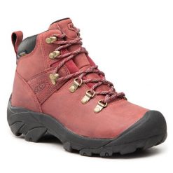 Trekkingi Keen. Brązowe obuwie sportowe damskie Keen, bez wzorów, trekkingowe. Za 399.99 zł.