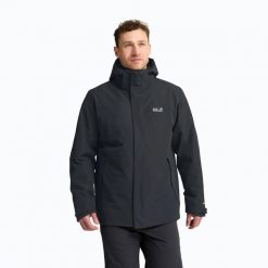 Kurtka 3w1 męska Jack Wolfskin Stonelite 3In1. Czarne kurtki męskie Jack Wolfskin, m, bez wzorów, z materiału, bez kaptura. Za 1,329.00 zł.