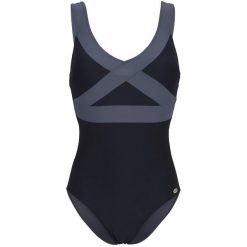 Damski strój kąpielowy Fashy. Czarne kostiumy jednoczęściowe damskie Aquafeel, m, bez wzorów, z elastanu, eleganckie, do pływania. Za 199.99 zł.