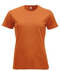 Clique New Classic-T Women Koszulka bawełniana, współczesny krój – blood orange. Brązowe t-shirty damskie CLIQUE, xs, bez wzorów, z bawełny, bez kołnierzyka. Za 104.39 zł.