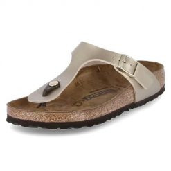 Japonki damskie Birkenstock Gizeh. Żółte klapki damskie Birkenstock, bez wzorów, z materiału, bez obcasa. Za 377.20 zł.