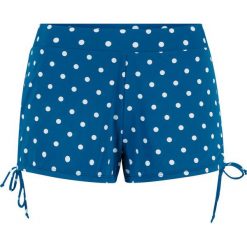 Szorty kąpielowe z figami wewnętrznymi, szybko schnące bonprix niebieskozielono-biały w kropki. Bikini damskie marki bonprix. Za 49.99 zł.