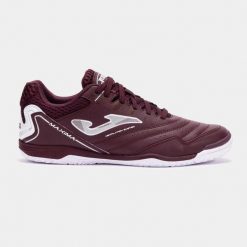 Buty piłkarskie halowe Joma Maxima 2520 IN bordowe męskie. Czerwone buty sportowe męskie Joma, bez zapięcia, do piłki nożnej. Za 189.00 zł.