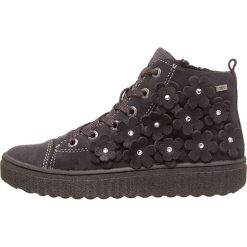 Skórzane sneakersy "Nadja-Tex" w kolorze antracytowym. Szare trampki i tenisówki dziewczęce Lurchi, z aplikacjami, ze skóry, bez zapięcia. W wyprzedaży za 139.95 zł.