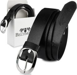 Beltimore Beltimore skórzany damski pasek do spodni 3 cm czarny U54. Czarne paski damskie Beltimore, bez wzorów. Za 49.99 zł.