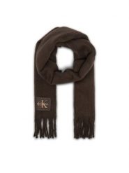 Calvin Klein Szalik LV04F8105G Brązowy ciemny. Brązowe czapki i kapelusze damskie Calvin Klein, bez wzorów. Za 329.99 zł.