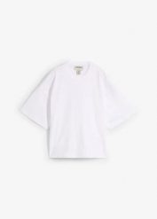 Krótki T-shirt oversize z czystej, grubej bawełny organicznej. Czerwone t-shirty damskie bonprix, bez wzorów, z bawełny, bez kołnierzyka. Za 39.99 zł.