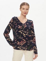 Kaffe Bluzka 10504059 Granatowy Regular Fit. Niebieskie bluzki damskie Kaffe, bez wzorów, z wiskozy, bez kołnierzyka, bez ramiączek. Za 129.99 zł.