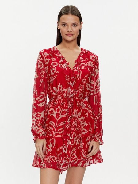 Liu Jo Sukienka codzienna MA4261 T2559 Czerwony Regular Fit. Czerwone sukienki damskie Liu Jo, na co dzień, bez wzorów, z wiskozy, bez kołnierzyka, bez ramiączek, proste. Za 589.99 zł.