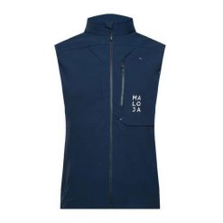 Bezrękawnik narciarski męski Maloja DompfaffM. Niebieskie bluzy męskie Maloja, na zimę, m, bez wzorów, bez kaptura. Za 349.99 zł.