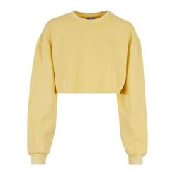 Bluza crop haftowane z kwiatami duże rozmiary dla kobiet Urban Classics. Żółte bluzy damskie Urban Classics, bez wzorów, bez kaptura. Za 237.00 zł.