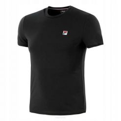 Koszulka tenisowa Fila T-shirt Jonas. Czarne koszulki sportowe męskie Fila, xl, bez wzorów, z materiału, bez kołnierzyka, bez ramiączek, na fitness i siłownię. Za 102.99 zł.