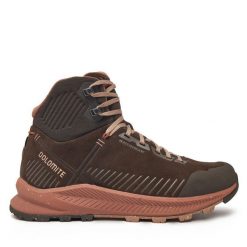 Trekkingi Dolomite. Brązowe obuwie sportowe damskie Dolomite, bez wzorów, trekkingowe. Za 629.99 zł.