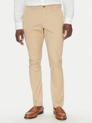 Michael Kors Chinosy CS4301KDR2 Beżowy Slim Fit. Brązowe eleganckie spodnie męskie Michael Kors, m, bez wzorów, z bawełny. Za 269.99 zł.