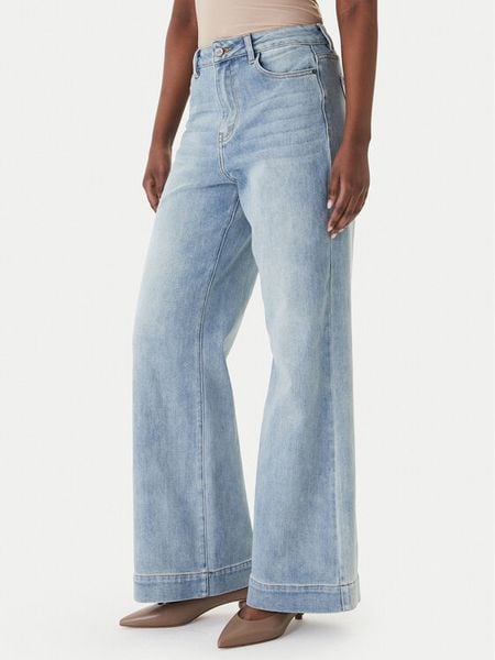 Eleh Jeansy EL112 Niebieski Wide Leg. Niebieskie jeansy damskie Eleh. Za 371.99 zł.