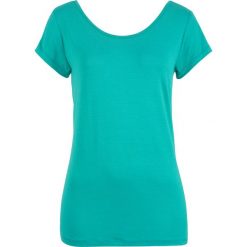 Shirt z lejącej wiskozy z ozdobnym elementem z tyłu bonprix zielony oceaniczny. Bluzki damskie marki bonprix. Za 34.99 zł.